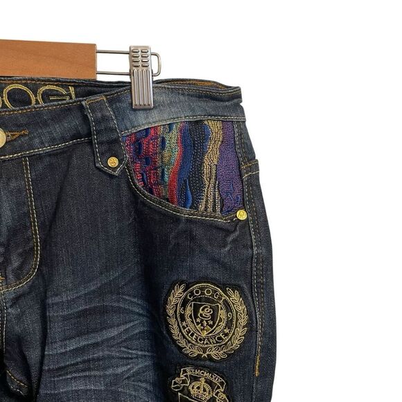 Coogi Y2K Straight Leg Low Rise Embroidered Jeans Size 9/10 - Picture 4 of 8